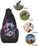 Sugar Skull Unisex Chest Bags Crossbody Sling Backpack