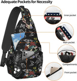 Sugar Skull Unisex Chest Bag Crossbody Sling Backpack Travel Hiking Daypack