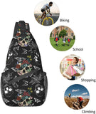 Sugar Skull Unisex Chest Bag Crossbody Sling Backpack Travel Hiking Daypack