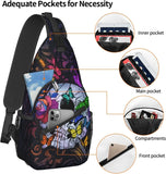 Sugar Skull Unisex Chest Bags Crossbody Sling Backpack