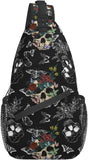 Sugar Skull Unisex Chest Bag Crossbody Sling Backpack Travel Hiking Daypack