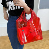 Summer Shoulder Bag Women Casual PVC Transparent Bag Handbags