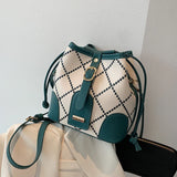 Summer Rhombus Embroidery Thread Messenger Bag