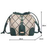 Summer Rhombus Embroidery Thread Messenger Bag