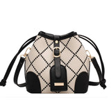 Summer Rhombus Embroidery Thread Messenger Bag