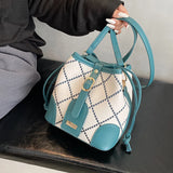 Summer Rhombus Embroidery Thread Messenger Bag