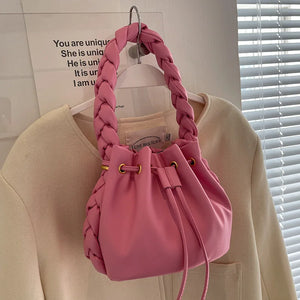 Summer Ladies Messenger Bag Drawstring Bucket Bag Small Bag Women