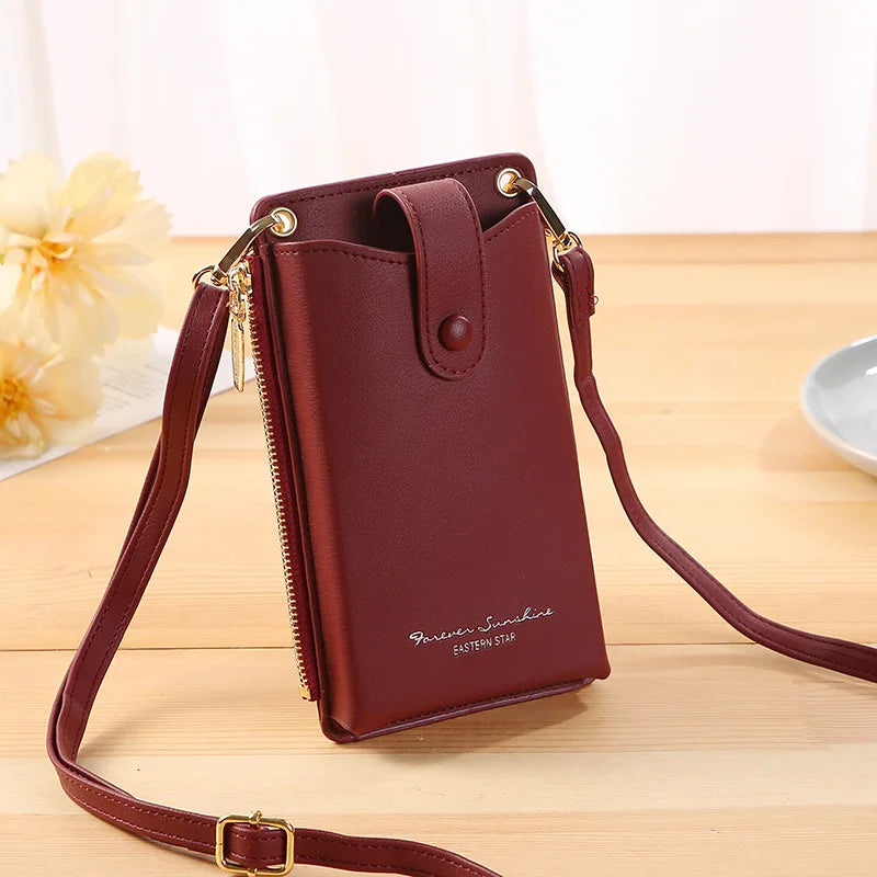 Summer Mobile Phone Bag Women PU Leather Large-capacity Shoulder Crossbody Bag