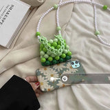 Summer One-shoulder Mini Pu Candy Rainbow Beaded Daily Bag