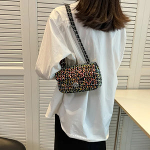 One Shoulder Sequins Messenger Small Square Bag Crossbody Bag