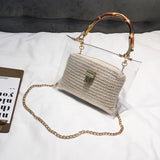 Small Handbag Transparent Women Hand Bags Chain Straw Bag Lady Travel Beach Shou