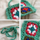Summer Small Women's Phone Shoulder Bag Hand-woven Pattern Messenger Bag
