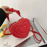 Summer Heart-shaped Shoulder Bags for Women PU Leather Crossbody Bags