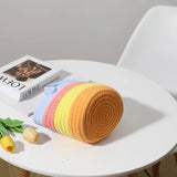 Colorful Striped Cotton Tote Bag for Summer Beach