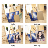 Striped Canvas Beach Bag Large Tote Shoulder Handbag Women Travel Casual SD-064