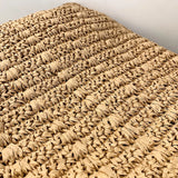 Large Capacity Straw Beach Bag Women Woven Shoulder Bag Square Tote