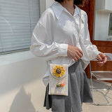 Summer Beach Knit Shoulder Crossbody Bag Woven Messenger Tote Bag
