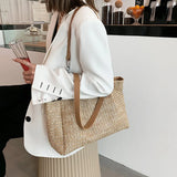 Summer Beach Straw Shoulder Bags for Women Large Capacity Woman Handbags