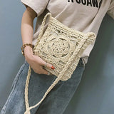 Summer Beach Vintage Women Girls Crochet Braid Crossbody Bags Shoulder