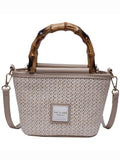 Summer Beach Women's Bag Top Handle Straw Weaving Bucket Shoulder Crossbody Bags