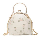 Summer Embroidered Shoulder Bag Retro Metal Handbag Crossbody Bags