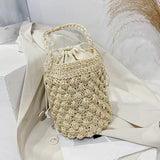 Bohemia Straw Bag Large Capacity Rattan Bucket Shoulder Bag