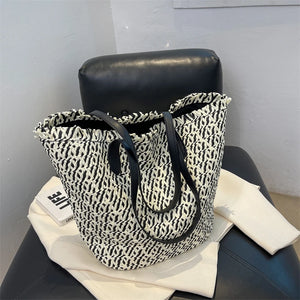 Boho Straw Shoulder Bag Rattan Beach Tote Large Capacity Handbag