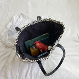 Boho Straw Shoulder Bag Rattan Beach Tote Large Capacity Handbag
