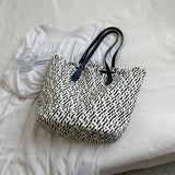 Boho Straw Shoulder Bag Rattan Beach Tote Large Capacity Handbag