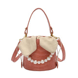 Summer Bucket Bag PU Leather Women's Drawstring Messenger Bag