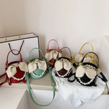 Summer Bucket Bag PU Leather Women's Drawstring Messenger Bag