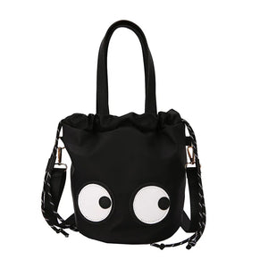 Summer Bucket Bags for Women Casual Tote Bag Nylon Big Eyes Shoulder Bag