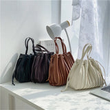 Summer Bucket Pouch Handbags Women Leather Bags Shoulder Girl