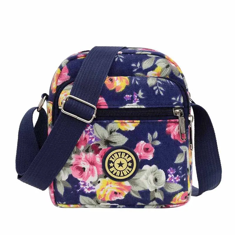 Summer Floral Shoulder Bags Canvas Diagonal Cloth Bags