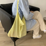 Summer Canvas Shoulder Tote Bag for Girl Large Capacity Shopping Bag Korea