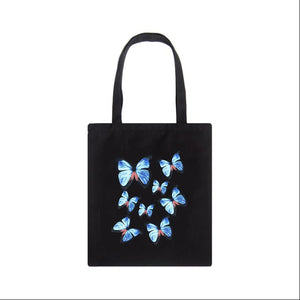 Summer Cartoon Butterfly Printing Canvas Shoulder Bag