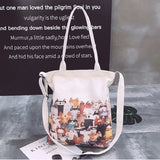 Summer Cartoon Messenger Canvas Shoulder Bag Women's School Bag