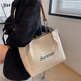 Summer Causal Big Woven Straw Tote Shoulder Bags For Women