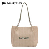 Summer Causal Big Woven Straw Tote Shoulder Bags For Women