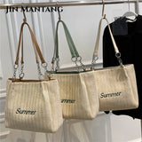 Summer Causal Big Woven Straw Tote Shoulder Bags For Women