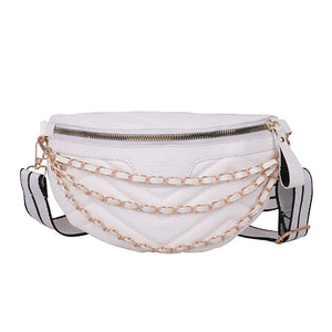 Summer Chain Waist Bag Woman Fanny pack Phone Pack Leather Shoulder Crossbody Ch
