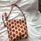 Summer Wave Point Canvas Handbag Women's Crossbody Bag