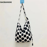 Summer Wave Point Canvas Handbag Women's Crossbody Bag
