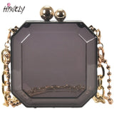 Summer Clear Acrylic Box Mini Women Transparent Bag Thick Chain Shoulder Crossbo
