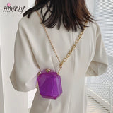 Summer Clear Acrylic Box Mini Women Transparent Bag Thick Chain Shoulder Crossbo