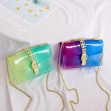 Clear Transparent Jelly Bag Candy Colors Rainbow Crossbody Bag