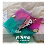 Clear Transparent Jelly Bag Candy Colors Rainbow Crossbody Bag
