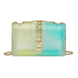 Clear Transparent Jelly Bag Candy Colors Rainbow Crossbody Bag