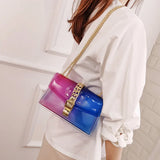 Clear Transparent Jelly Bag Candy Colors Rainbow Crossbody Bag