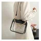 Summer Clear Composite Handbag Women Transparent Beach Jelly Totes